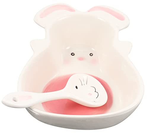 CRILSTYLEO Häschen Keramikschale Kinderbesteck Futternapf Sushi Soja Gericht Ostern Obstschale Küchenschüsseln Dip Schüssel Servierschüssel Dessertschüssel Kinderteller