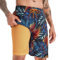 APTRO Costume da bagno lungo da uomo con fodera a compressione, ad asciugatura rapida, 2 in 1, con tasca lampo, pantaloni interni da surf, pantaloni da spiaggia, Palm Orange Mk281, L