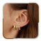 J.Fée Damenohrringe Set Ohrringe Gold Creolen Goldene Ohrringe Damen Damenohrringe Creolen Gold Schmuck Damen Geschenke für Frauen 3 Paar