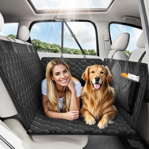 Tivray Funda para Asiento de Coche para Perros con Base Rígida, Negro
