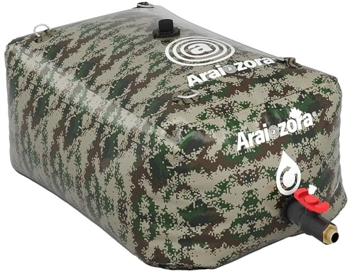 Araiozora Faltbarer Wasserblasentank, Camouflage, 240 l, tragbar, großes Fassungsvermögen, weicher Wasserbeutel, Aufbewahrungsbehälter