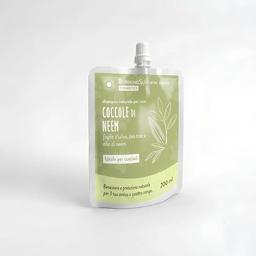 Verwöhnung von Neem: Natürliches Anti-Pestizid-Shampoo mit Neem, Teebaum und Oliven – gegen Flöhe, Zecken und Insekten – vorbeugende Wirkung und Behandlung – sanft für empfindliche Haut