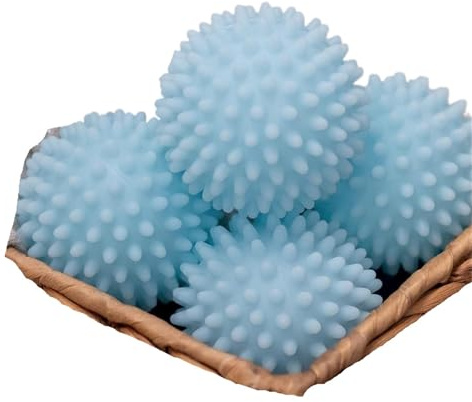 Bolas Secadora De Ropa Bola de lavandería reutilizable de PVC, bola de limpieza sólida, limpieza del hogar, accesorios for lavadora, suavizante de ropa(4pcs Sky Blue)