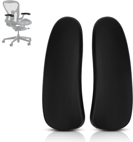 SINOLUXE Armlehnen-Ersatzarmpolster für Herman Miller Classic Aeron Stuhl – Bürostuhl-Armlehnenersatz, schwarz, 1 Paar