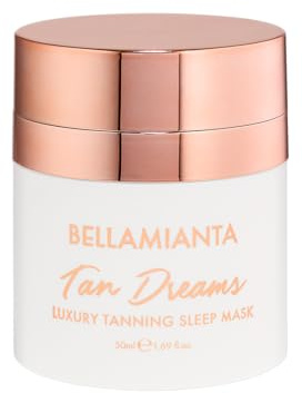 Bellamianta Tan Dreams Luxury Overnight Tanning Sleep Mask Gradual | Facial Self Tanner, Hyaluronic Acid & Ceramides, Hydrating Formula