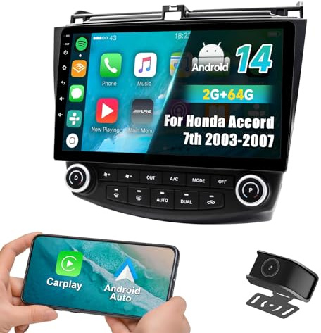 Car Radio Stereo for Honda Accord 7th Gen 2003-2007, CarPlay & Android Auto