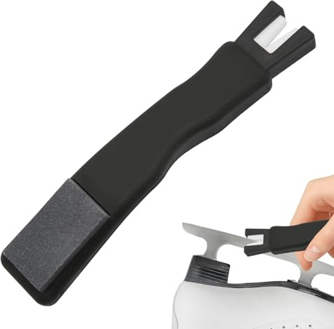 HINGTAI Ceramic Ice Skate Sharpeners, Professional Hockey Skate Tool, Dual-Ended V-Blade and Sharpening Stone for On-the-Go Maintenance, Universal Ice Skate Sharpener for Skating Accessories