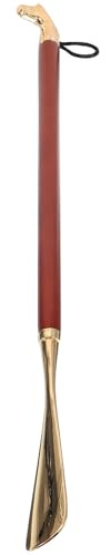 Hemobllo Braun Schuhlöffel mit Langem Griff und Kupfer 56cm