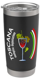 Design with Typical Tuscan Wine and Italian Flag Stainless Steel Insulated Tumbler