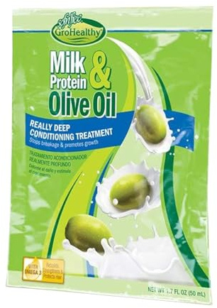 Milk Protein & Olive Oil Hair Deep Conditioning Treatment Hair Mask Strengthens, Repairs, Stops Breakage and Promotes Growth for Soft, Healthy, Manageable Hair - Sofn’Free GroHealthy - Single