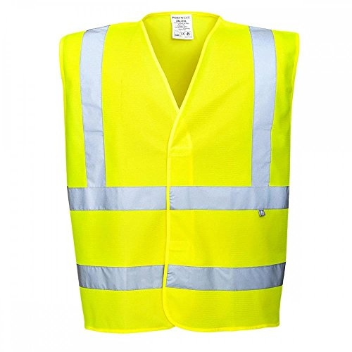 Portwest FR71 Antistatische Warnschutz Weste Großzügige Passform Leicht | Gelb, S/M, EN ISO 20471 Klasse 2, EN 1149-5, EN ISO 14116, Unisex, Polyester, Reflektierend, Antistatisch, Flammhemmend