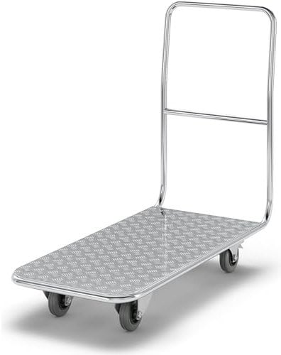 eurokraft | Plattformwagen | aus Aluminium in Quintett-Struktur | LxB 1020 x 450 mm