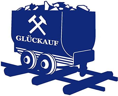 Samunshi® Glück Auf Lore Wandtattoo Gelsenkirchen Bottrop Ruhrpott Ruhrgebiet Schalke Oberhausen 90 x 73cm königsblau