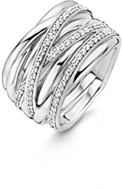 TI SENTO Milano Ring aus rhodiniertem Sterlingsilber - Größe 58 (18,5mm)