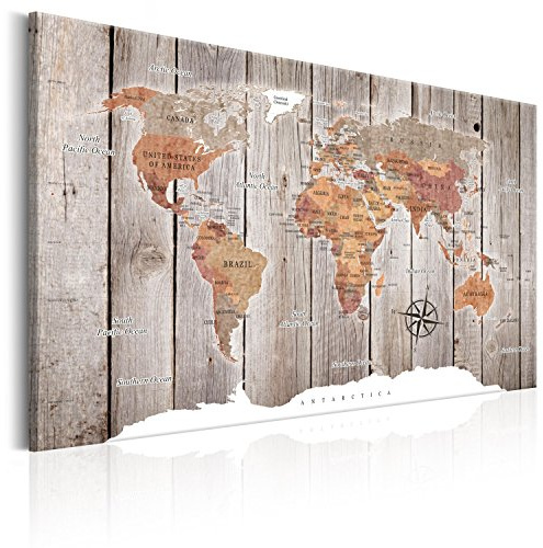 B&D XXL - Pinnwand Pinboard Karte Landkarte, 120x80 cm, Wohnzimmer, Büro