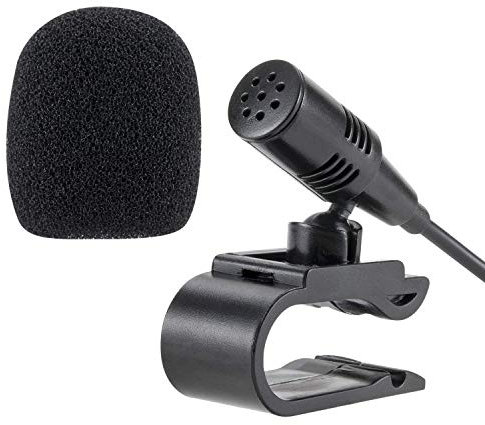 Angkoole Microfono esterno con jack da 3,5 mm per auto, portatile, per lettore DVD, radio, portatile, lettore stereo, cuffie, con cavo da 3 m, tecnologia Plug-and-Play