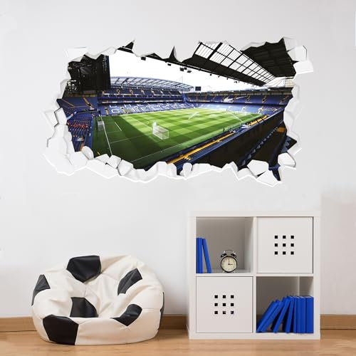 Chelsea Football Club Official Stamford Bridge Stadium Broken Wall Mural Sticker (90cm x 45cm)