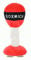 Kögler 75597 - Stress Box-Ball, ca. 25,5 x 12 cm, rot-weiß, Punchingball aus Plüsch mit Saugnäpfen zum Befestigen, Schlaggeräusche bei Treffern, ideal zum Stress- und Aggressionsabbau