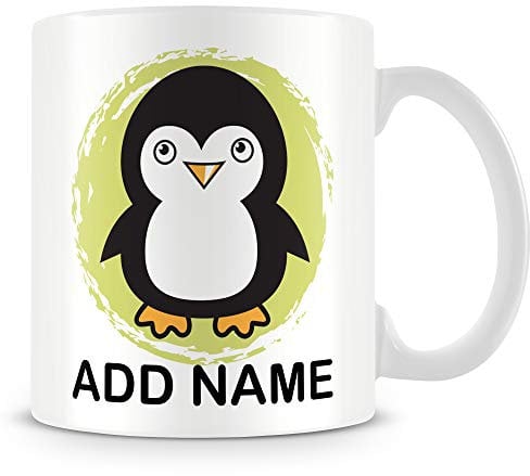 MUGGZ Penguin Mug - Personalised Cup with Name - Gift for Kids – Custom Funny Coffee Mug – Unique Gift for Friends & Family