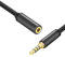 CABLEPELADO Cable alargador Jack 3.5 mm con microfono 4 Pines | Alargador Auriculares 3.5mm | Macho a Hembra | Compatible con Compatible con PS5 / PS4, Cascos, Altavoz, PC, Móvil | Negro | 50 cm