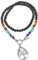 mookaitedecor Agate Noir Collier Perles Pierres Chakra Guérison Protection Pendentif Arbre de Vie pour Femme Homme