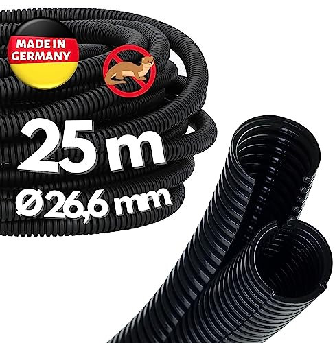 25 Meter Kalitec Wellrohr Twin NW 29 I Wellschlauch zweiteilig I Solarwellrohr I Marderschutzrohr I Leerrohr I Kabelschutz AD 34,3 mm ID 26,6 mm