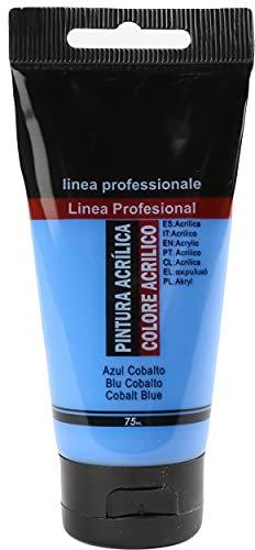 H HANSEL HOME Pintura Acrílica Colores, Alta Cobertura y Resistencia a la Luz, Sostenible/No Tóxico, Pintura Acrílica Profesional, Tubo de 75ml - Azul Cobalto
