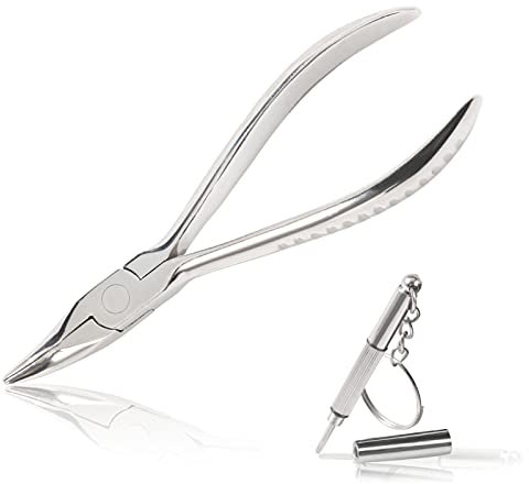LEONTOOL Pince à lunettes à nez courbé de 15,2 cm - Pince de réglage pour lunettes - Outil d'optique avec tournevis de réparation de lunettes