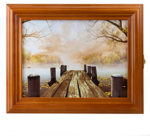 Cer-Plast Schlüsselkasten aus Holz Hängeschrank mit Schlüsselbrett Wandorganizer für Schlüsselaufbewahrung Schlüsselschrank Vintage-Optik Holzschlüsselbox