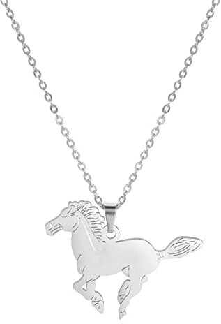 kkjoy Edelstahl Niedliche Pferd-Anhänger Halsketten Origami-Kette Bester Freund Halskette Schmuck für Frauen und Mädchen