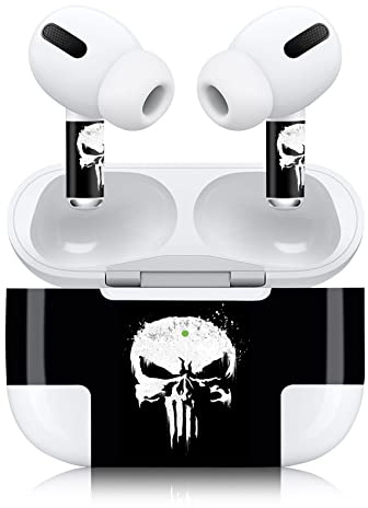 Finest Folia Aufkleber Set kompatibel mit Apple AirPod Pro kabellose Bluetooth Kopfhörer und Ladecase Vinyl Folie Skin Design Cover passgenau R190 (Pro, 15 Punisher)