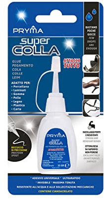 Pryma Super Colla Attacca Tutto con Beccuccio – 15g | Adesivo Universale Extra Forte per Uso Domestico, Ufficio, Hobby e Fai-da-te