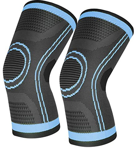 Rodilleras Deportivas Rodilleras menisco y ligamento Rodillera de Compresión para artritis, desgarros de menisco, ACL, tendonitis, correr, sentadillas, deportes (azul, XXL)