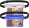 Lechin 2 Stück transparent wasserdichte Beutel mit verstellbarem wasserdichte Tasche,IP68 wasserdichte Handyhülle wasserfeste Bauchtasche für Strand,Wassersport, Schwimmen, Boot, Fahren (Blau+Weiß)
