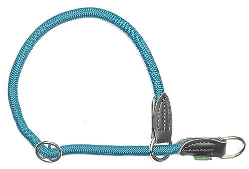 Leisegrün Retrieverhalsband verstellbar | Halsband für Hunde aus Nylon mit Zug-Stopp | Modell Derby | Hellblau | Größe: M