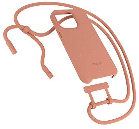 Woodcessories - Nachhaltige Handykette abnehmbar kompatibel mit iPhone 13 Pro Hülle mit Band apricot, Peach orange - biologisch abbaubar
