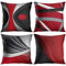 DILOXNSU Kissenbezug 45x45 Rot Grau Schwarz 4er Set Weich Deko Kissenbezüge Modern Kuschelig Dekokissen Kissenhülle Couchkissen Geometrisch Sofakissen Kissen Bezug Zierkissen Wohnzimmer Bett