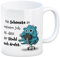 Freches Monster in hellblau Kaffeebecher mit lustigem Spruch Das Schönste an meinem Job ist, dass der Stuhl sich dreht. Tasse Kollegen Freunde und Kinder im Büro oder Zuhause