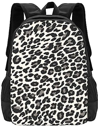 OPSREY Huhn und Bauernhof gedruckt Reise Rucksack Casual Daypack Große Kapazität Reisetasche, Schwarzes Leopardenmuster, One size