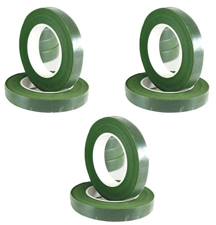 6 Stück Floristenband, Grün Floristenkrepp Selbstklebend Floristenkrepp Set Blumenband Floristik Draht Klebeband Blumen Wickelband Floral Wire Tape für Bouquet Blumensträuße DIY Kunsthandwerk