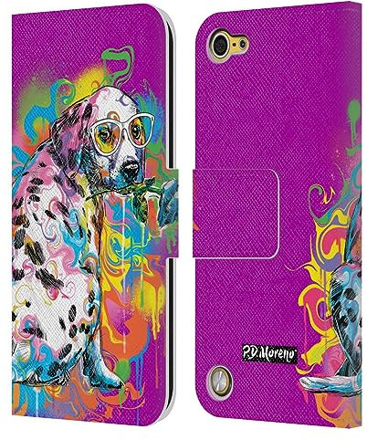 Head Case Designs Offizielle P.D. Moreno Dalmatiner Drip Art Katzen Und Hunde Leder Brieftaschen Handyhülle Hülle Huelle kompatibel mit Apple iPod Touch 5G 5th Gen