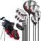 Jaffick Complete Golf Club Sets for Men 12 Piece Includes Golf Driver #3 Fairway Woods, 4 & #5 Hybrid, 6-9 Irons, Pitching & Sand Wedge, Putter and Golf Stand Bag