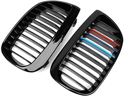Kühlergrill vorne für BMW & W E81 E87 E88 1er-Serie 2004–2007 glänzend schwarz M-Farbe Nieren-Kühlergrill