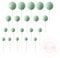Faux Coloured Polystrene Cake Topper Ball Spheres - Pack of 20 (Sage)