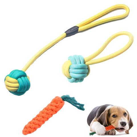 JYJLLM 2 Pcs Dog Rope Toys for Small Dogs and 1 Pcs Carrot biting rope,Applicable to puppy chew toy,teething toys for puppies,puppy toys from 8 weeks,puppy toys 12 weeks,Suitable for dogs