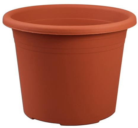 Dehner Pot de Fleurs cylindrique - Résistant au Gel, aux UV et aux intempéries - Pot de Fleurs recyclé - Environ 40 cm de diamètre - Hauteur 28 cm - en Plastique - Terre Cuite