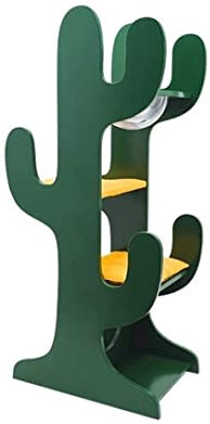 Albero per Gatti, Albero Rampicante per Gatti Struttura per Arrampicarsi per Gatti, Capsula Spaziale, Casetta per Gatti in Legno Massello Multistrato, A Forma di Cactus Tiragraffi per Gatti Posatoi