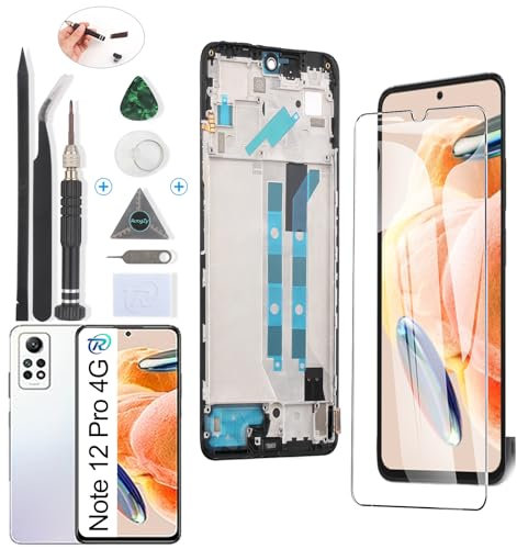 RongZy Pantalla para Xiaomi Redmi Note 12 Pro 4G 2209116AG Táctil LCD de Repuesto Ensamblaje Digitalizador Reemplazo para Xiaomi Redmi Note 12 Pro 4G con Herramientas de Reparación(Negro con Marco)