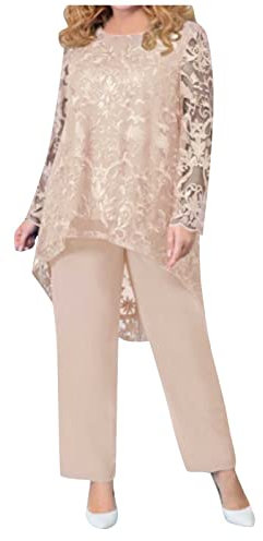 FUPODD Hosenanzug Damen Elegant 2 Teiler Sportlich Chic Hosenanzug Damen Leinen Hosenanzüge Für Damen Modern Hosenanzug Tüll Lange Hose Weites Bein Anzughose Brautmutter Hosenanzüge für Hochzeit