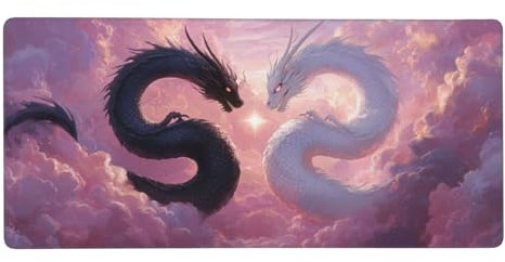 Tapis de Souris Gaming Rose Tapis de Souris XXL 1000x400x3mm Dragon Tapis de Bureau sous Main avec Base en Caoutchouc, Mouse Pad à Bords Cousus antidérapante pour Gamer Personnel de Bureau-z301